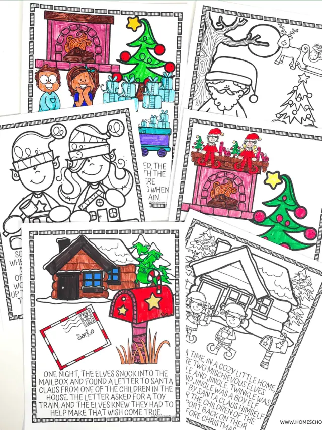 ELF ON THE SHELF COLORING PAGES