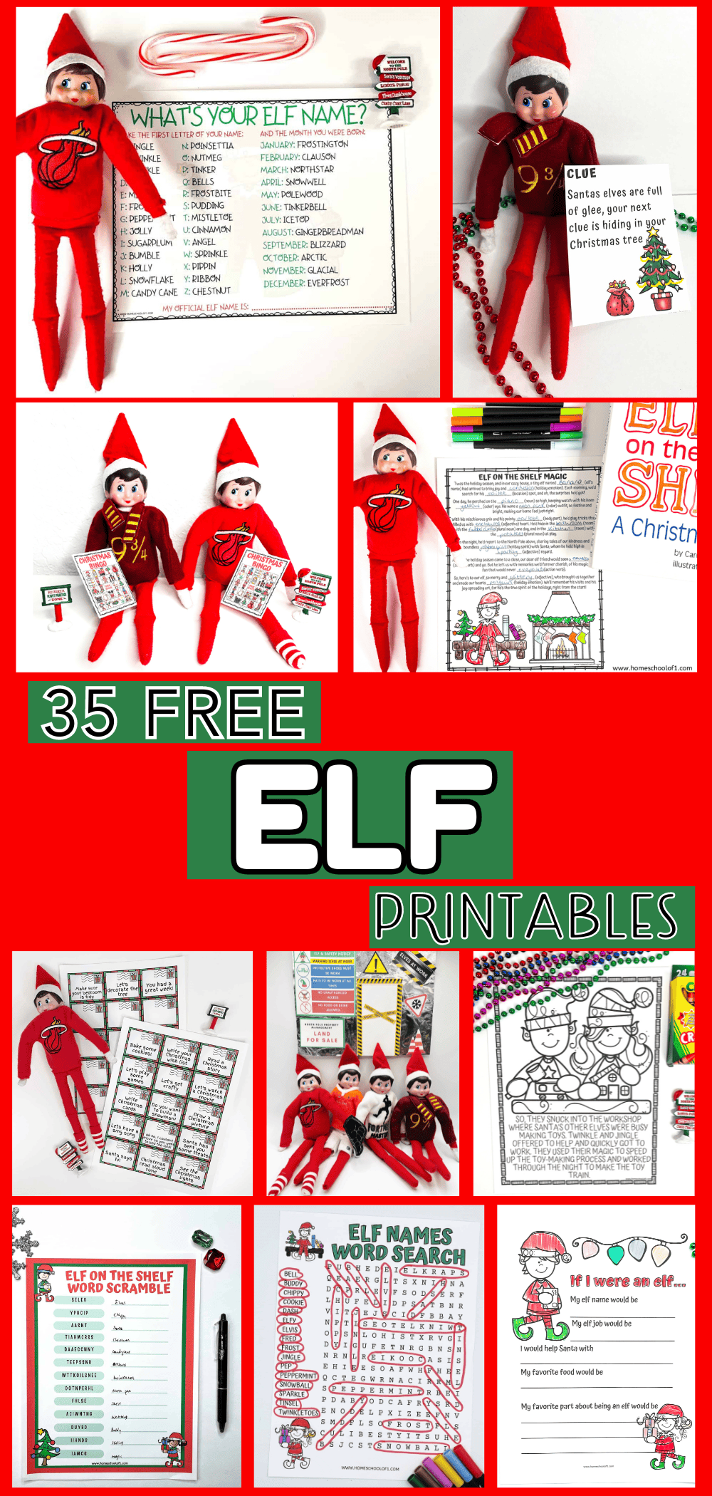 elf on the shelf printables