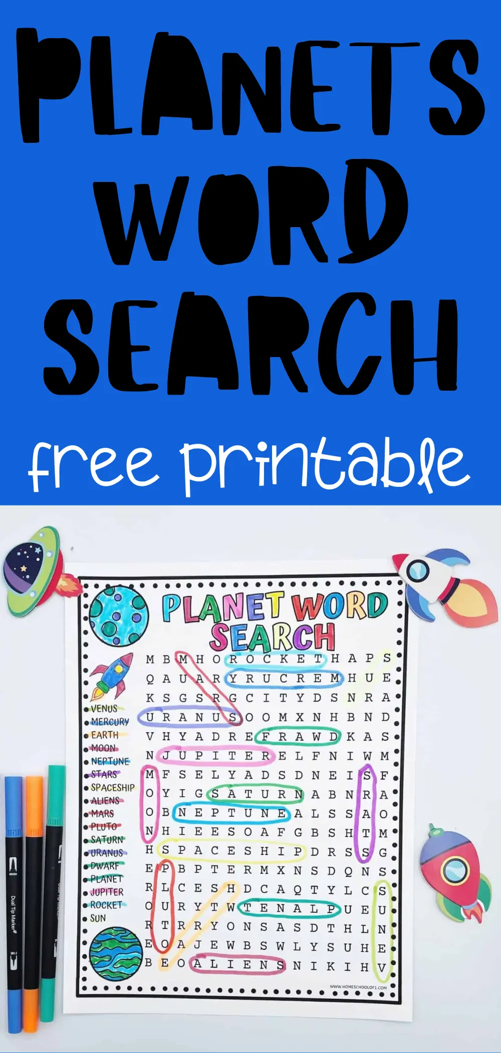 planets word search free printable