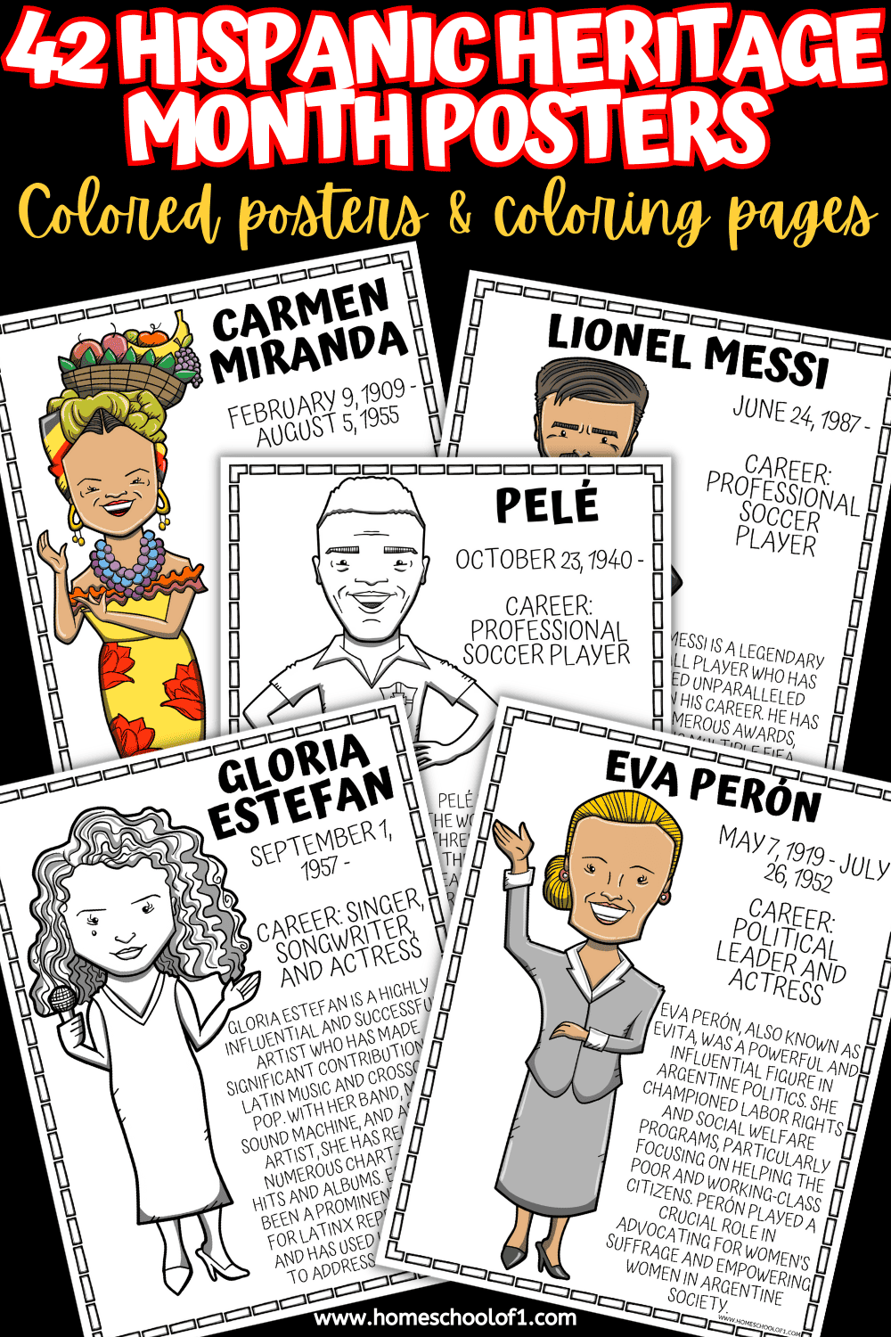 42 Printable Hispanic Heritage Month Posters & Coloring Sheets