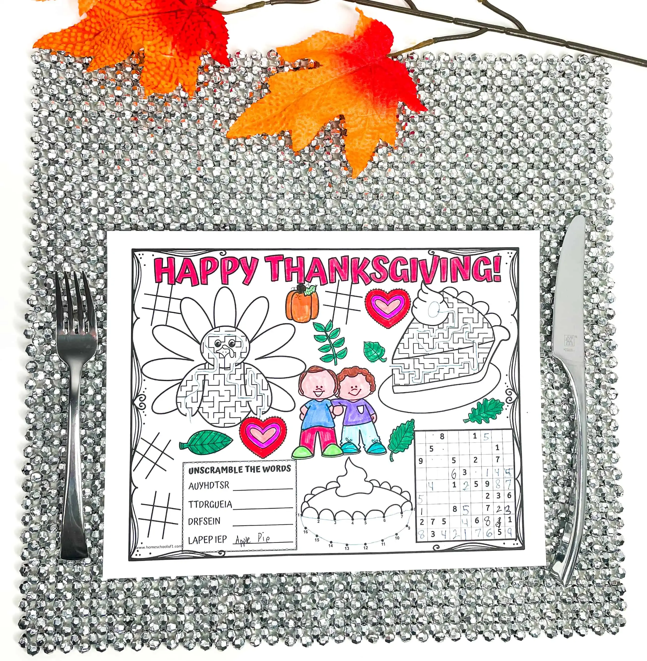 thanksgiving activity placemats