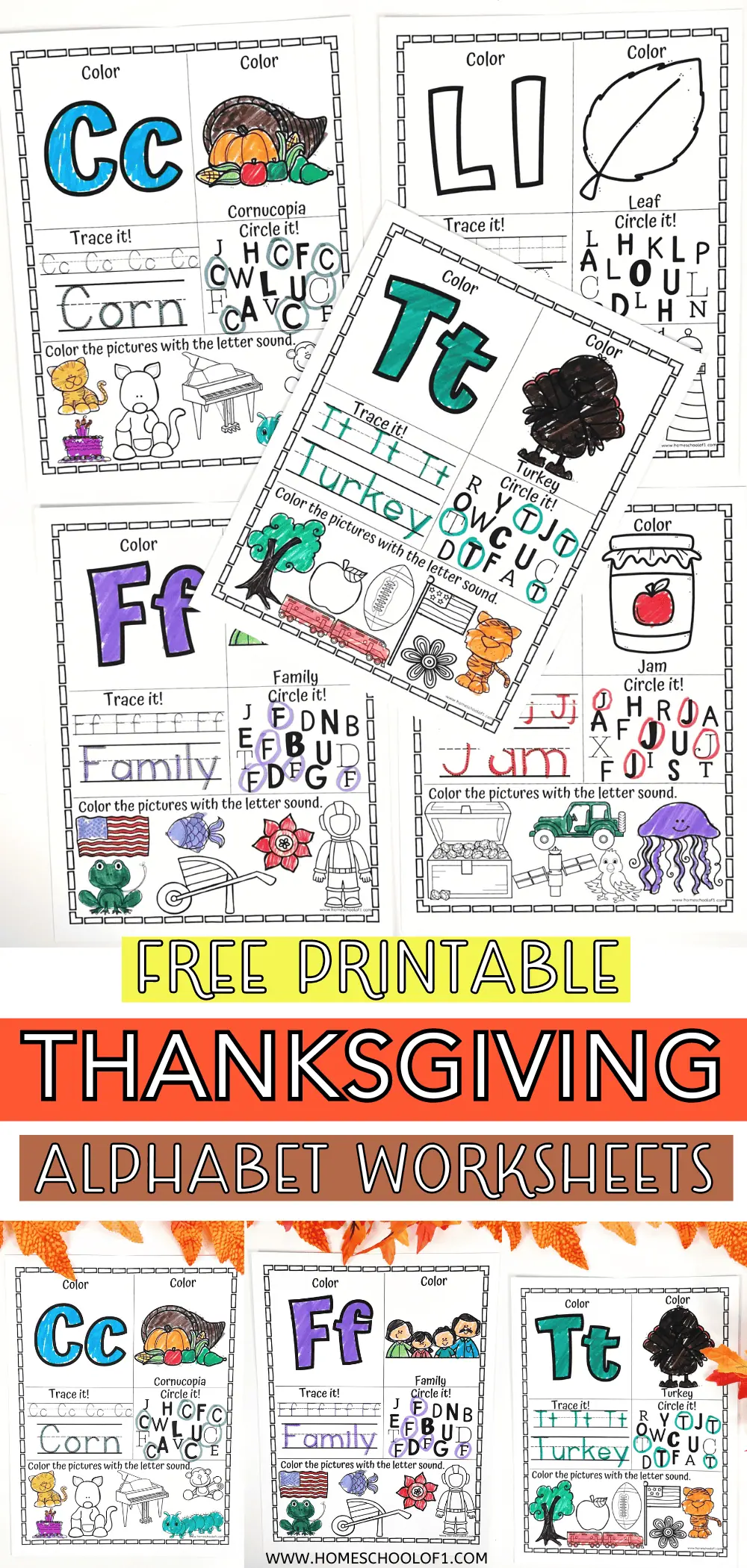 thanksgiving alphabet worksheets