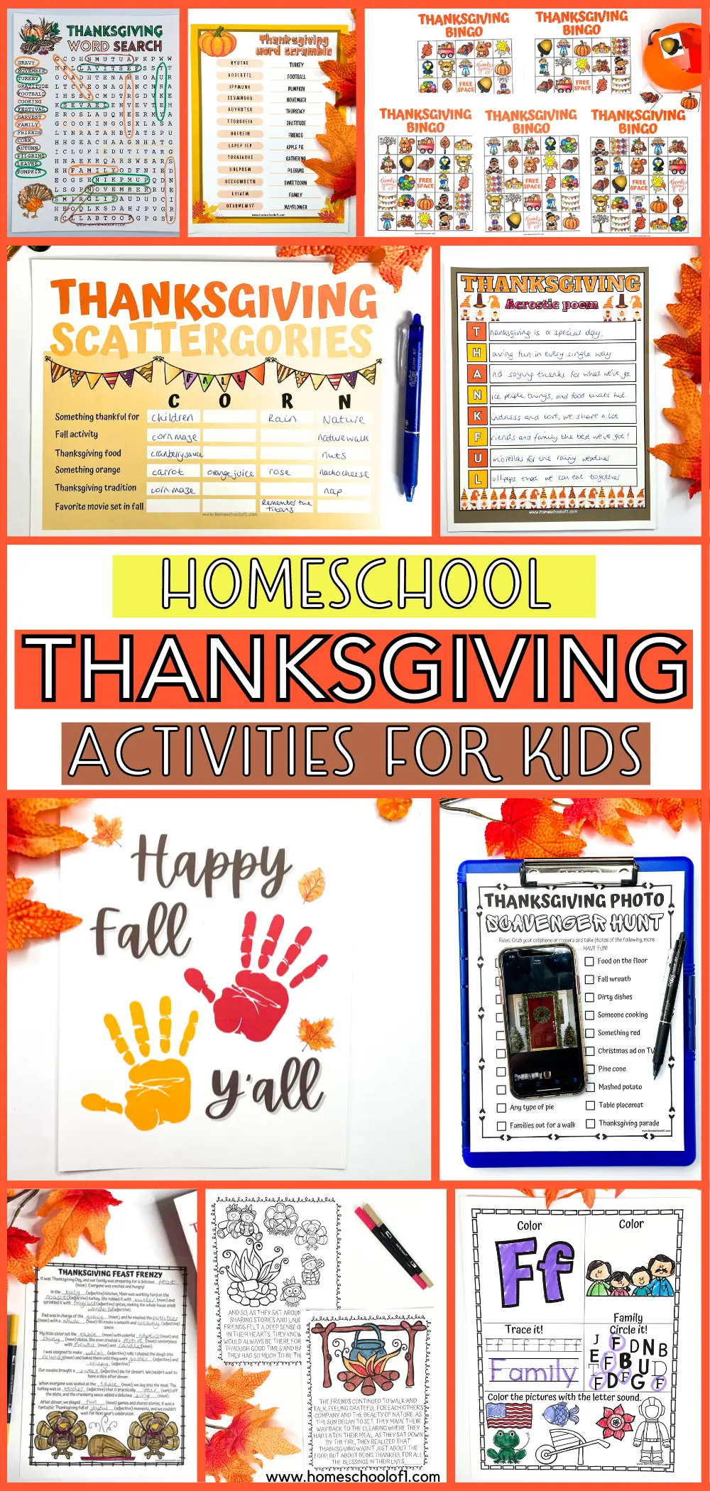 thanskgiving homeschool printables