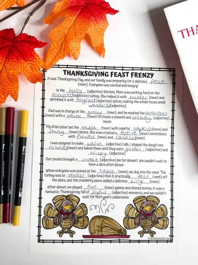 thanksgiving mad libs printable