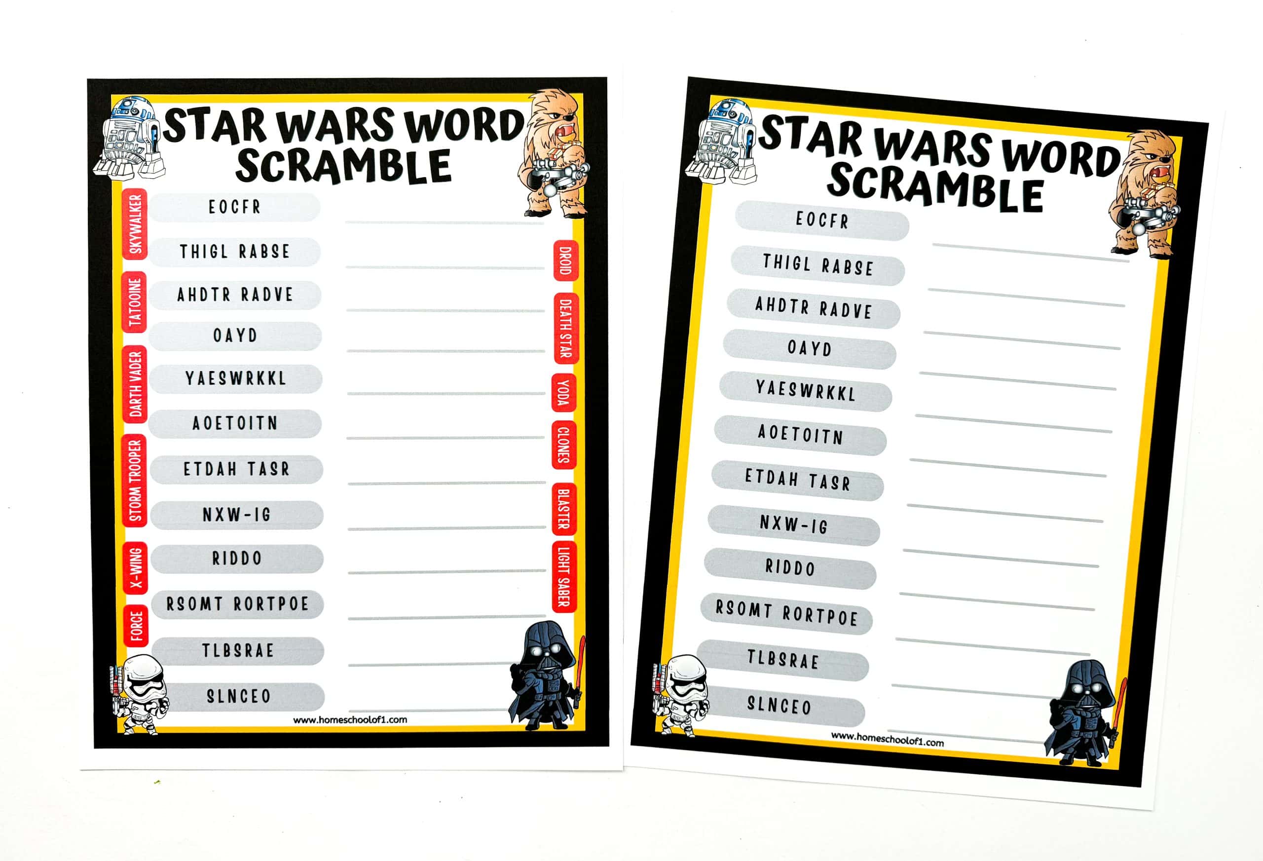 star wars writing prompt free printables