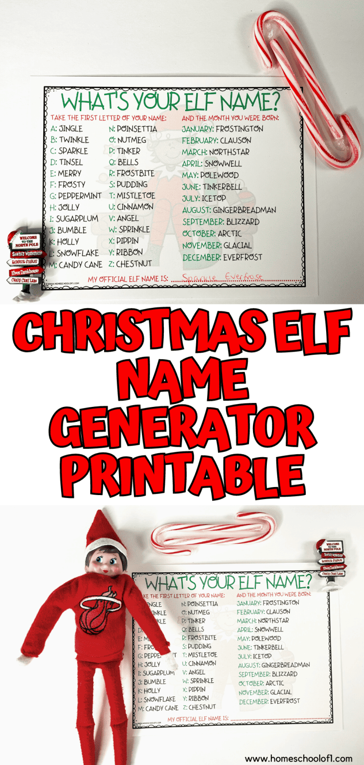 Christmas Elf Name Generator Printable (free) - Homeschool of 1