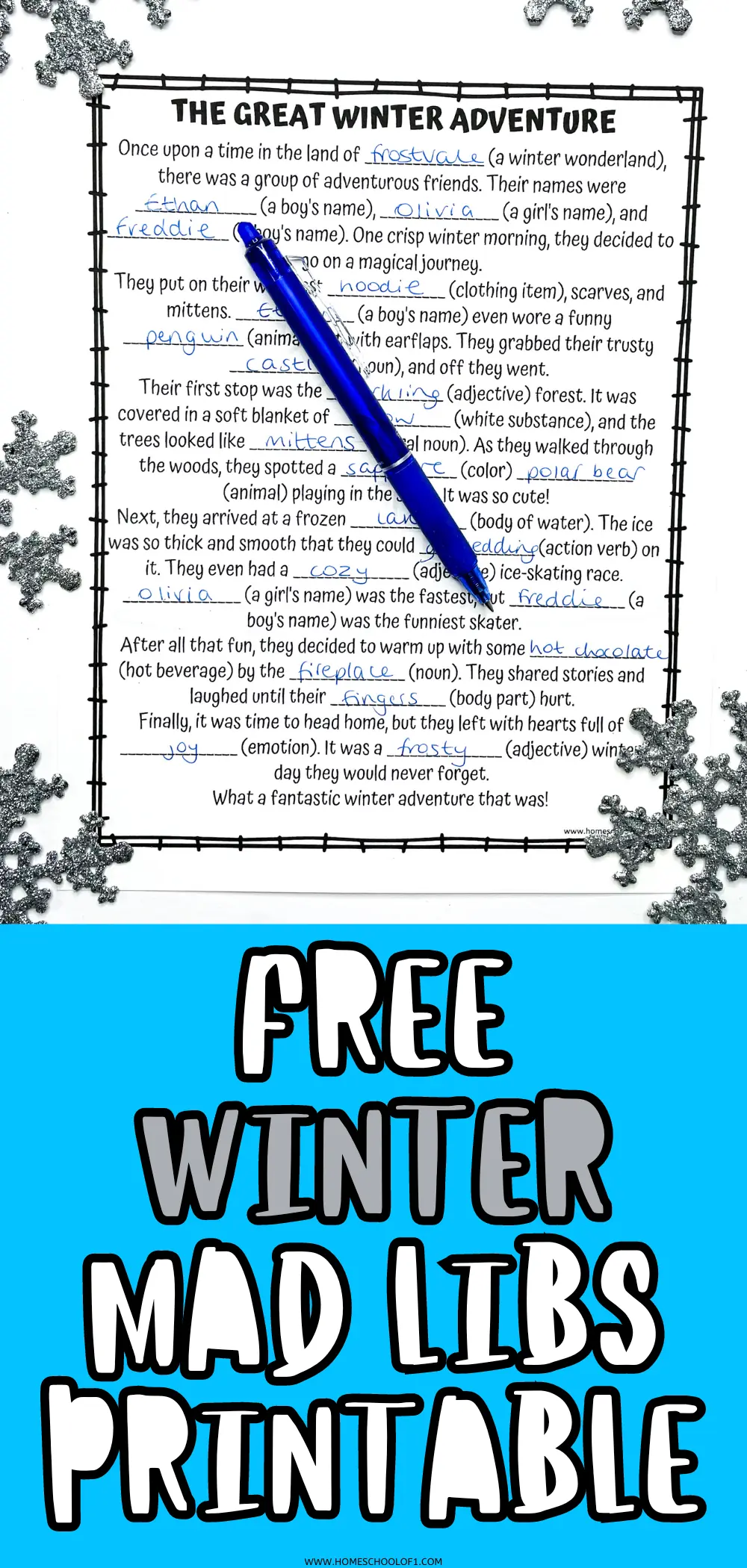 FREE WINTER MAD LIBS PRINTABLE