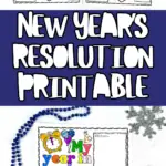 free new year's eve resolution worksheet for kids