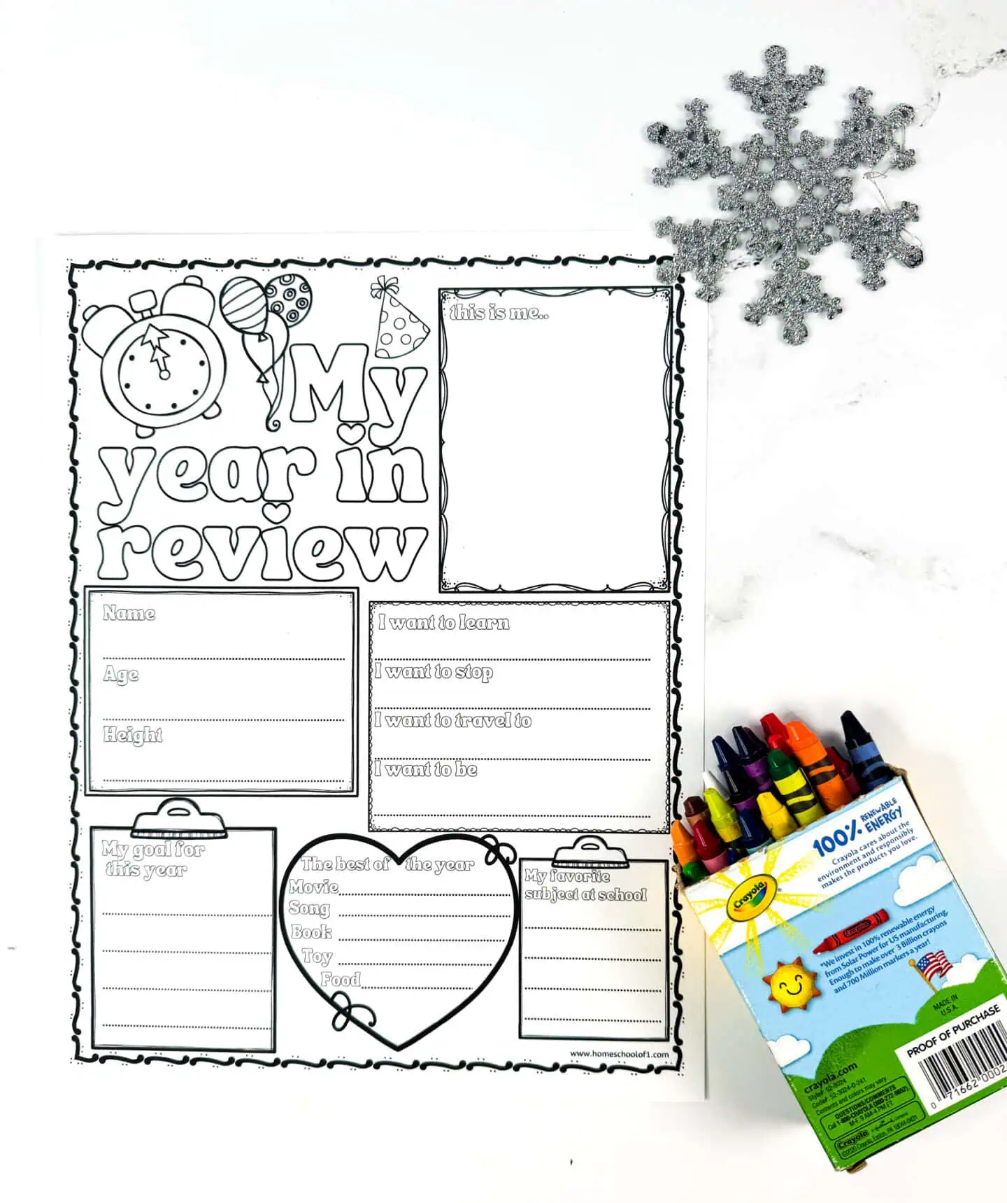 free new year's resolution coloring page