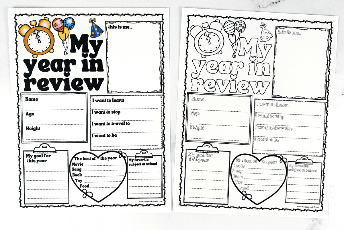 free new year's resolution printable for kids