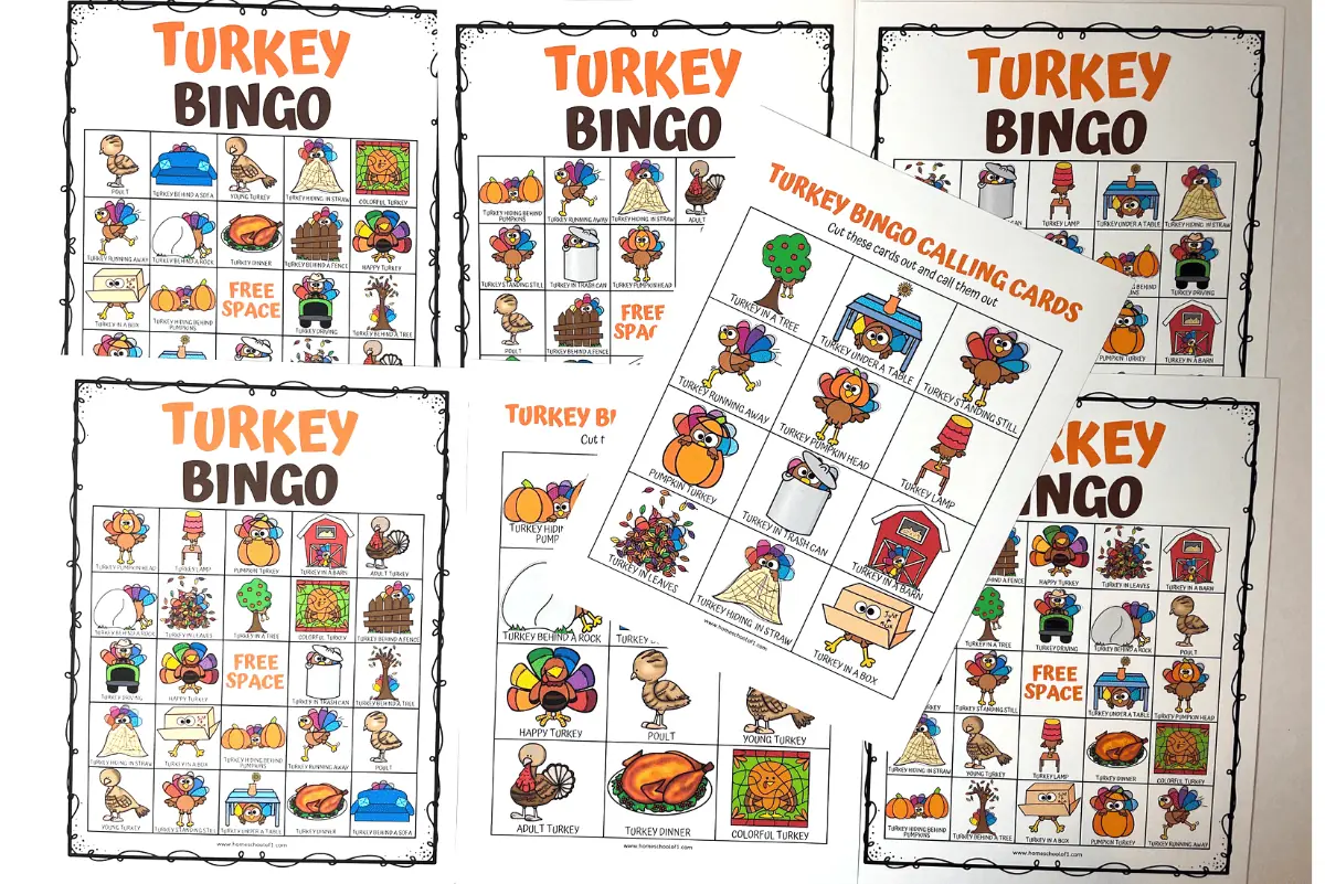 free turkey bingo printable