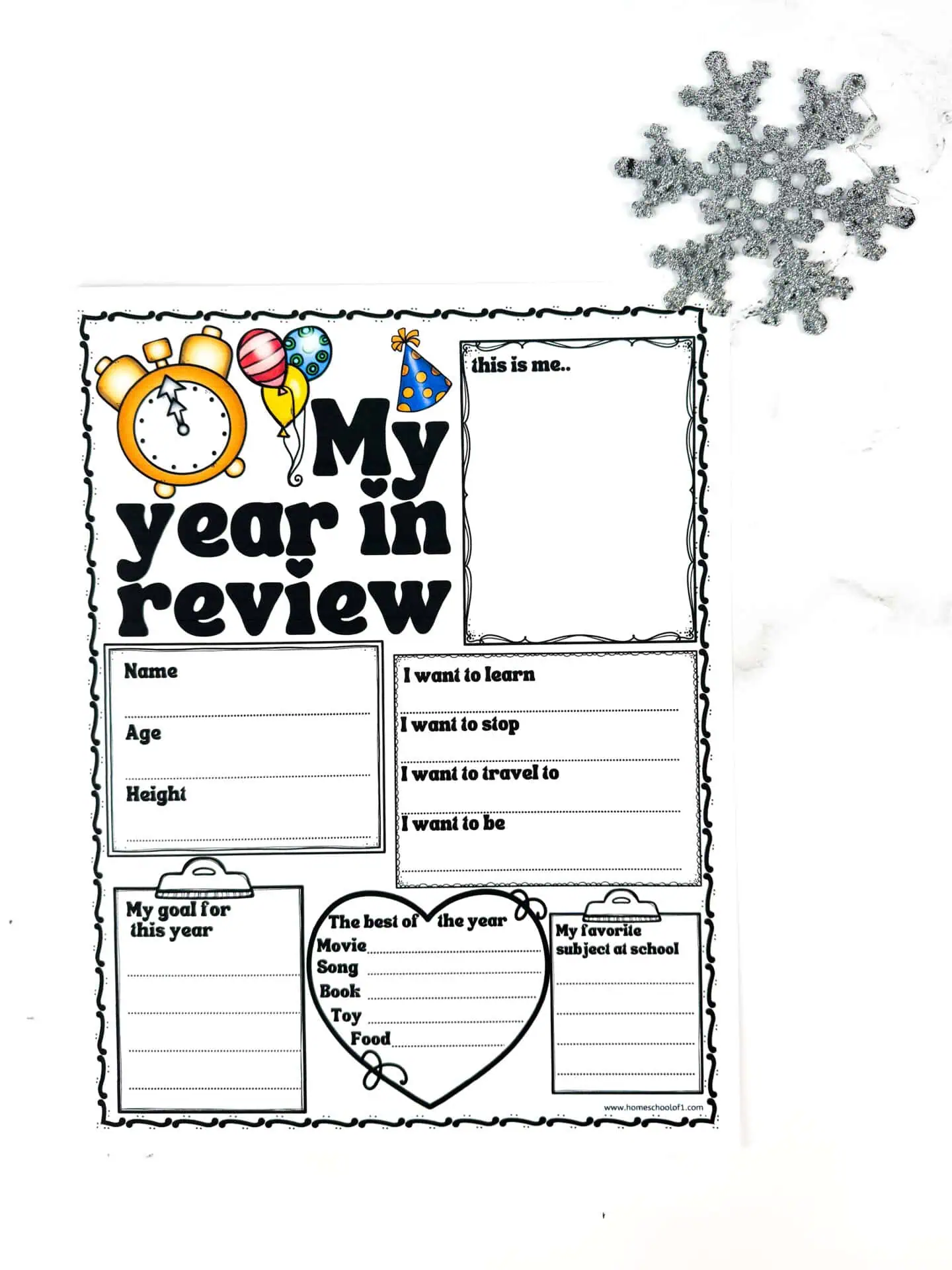 my year in review worksheet