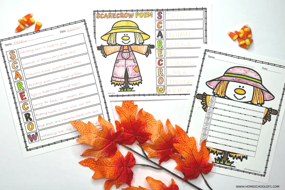 scarecrow acrostic poem templates