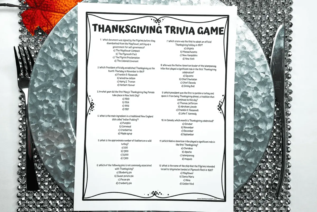 thanksgiving trivia game