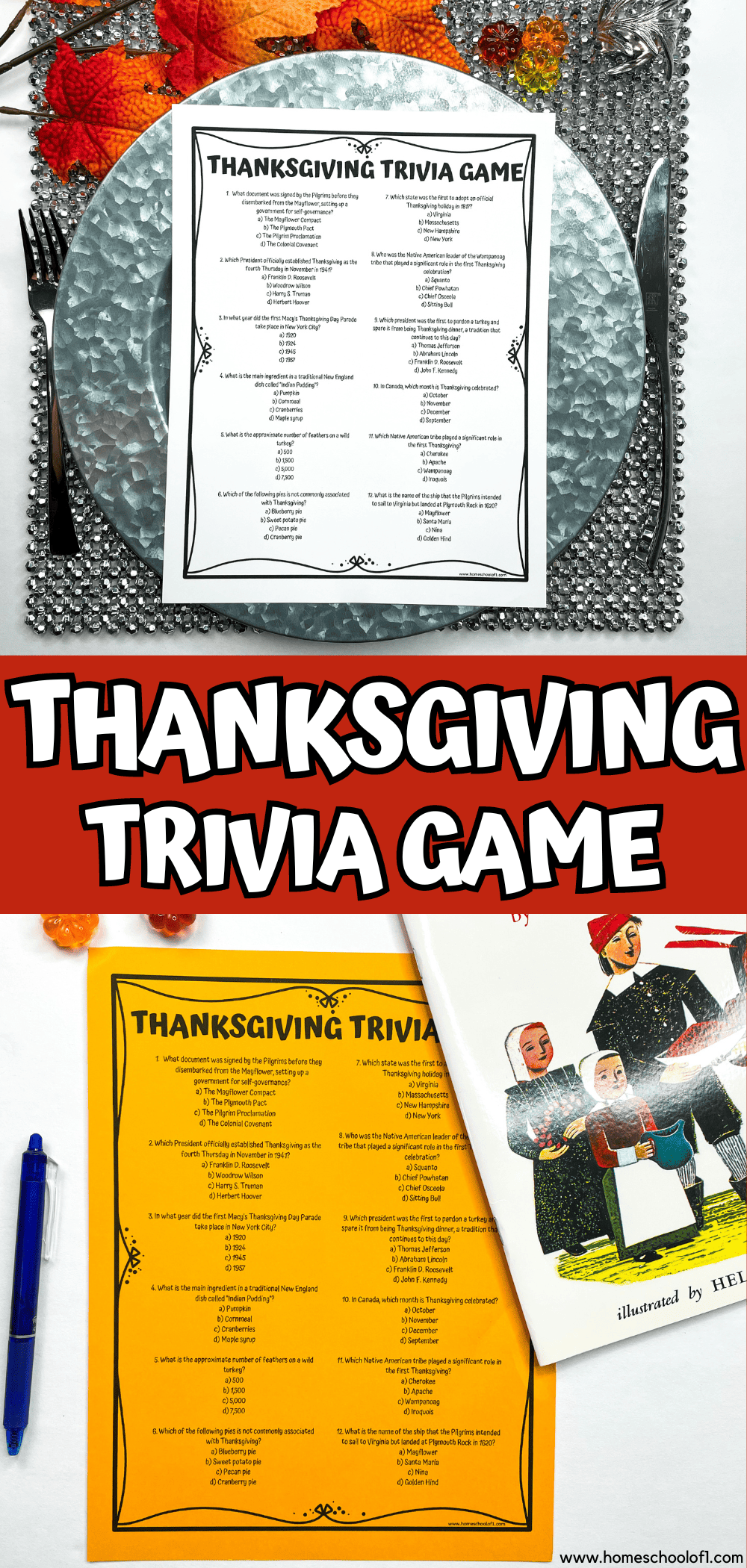 Thanksgiving Trivia Game Free Printable (With Answers)