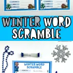 winter word scramble printable