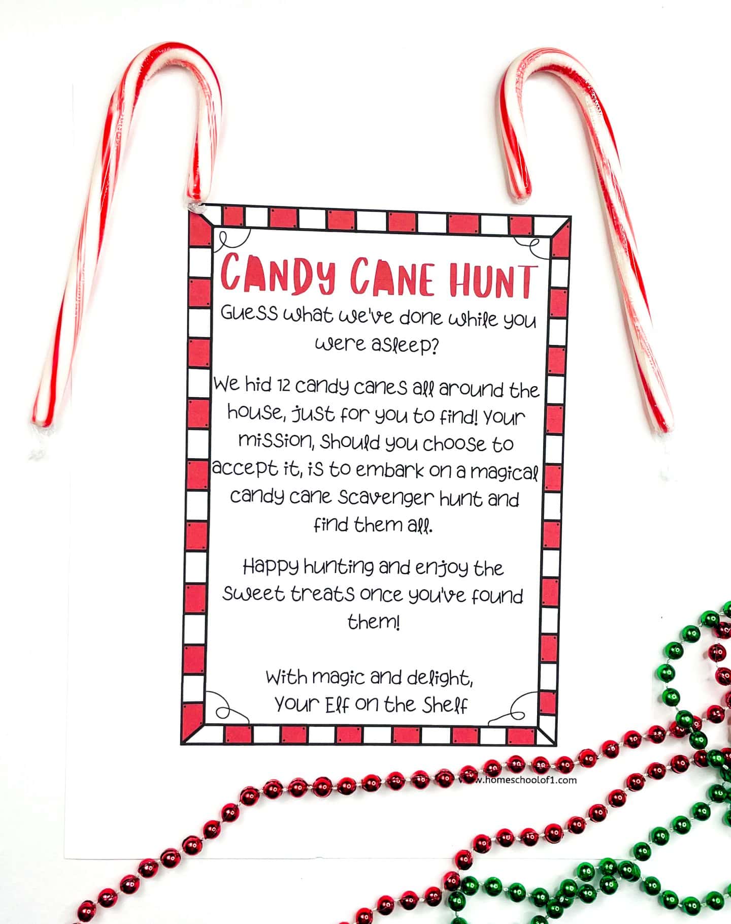 candy cane hunt printable