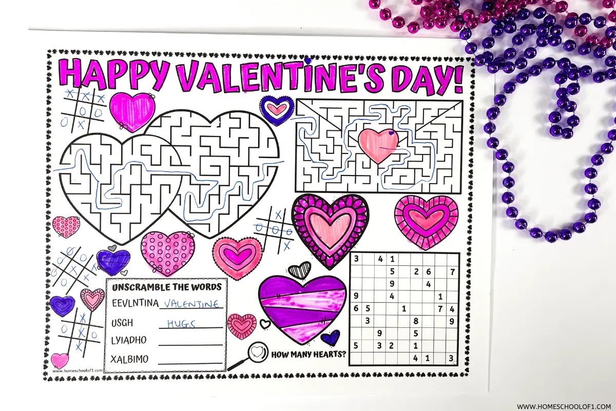 FREE VALENTINES DAY PLACEMATS