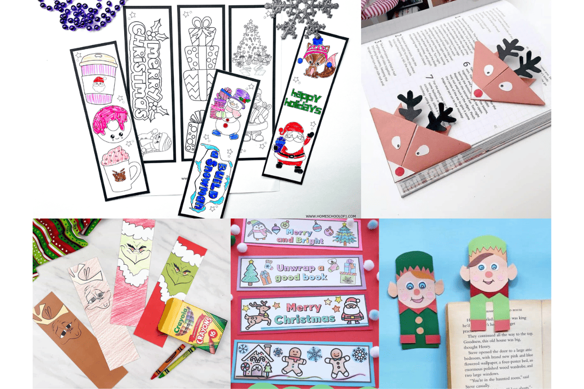 53 Easy Christmas Bookmark Ideas for Kids (Free Printables)