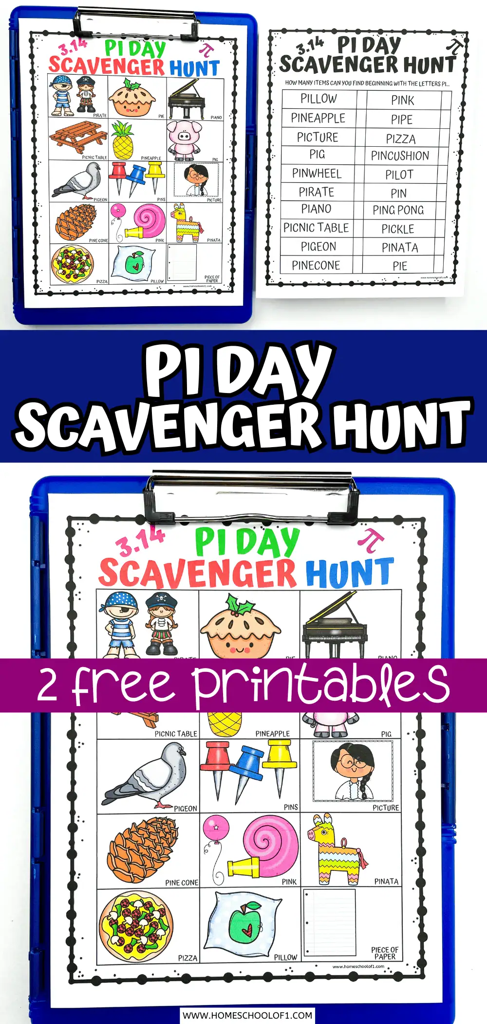 pi day scavenger hunt printable