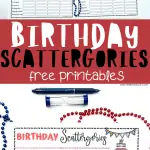 BIRTHDAY SCATTERGORIES PRINTABLE