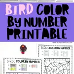 bird color by number printable