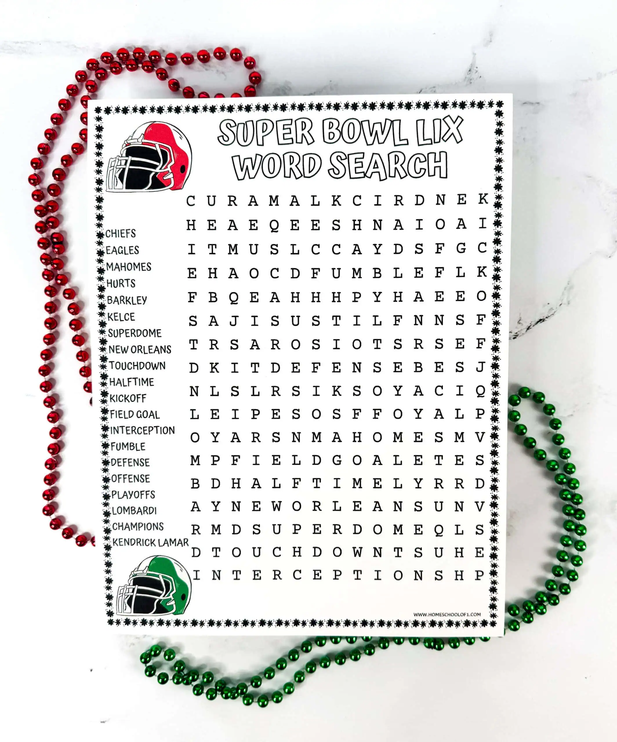 free super bowl 2025 word search