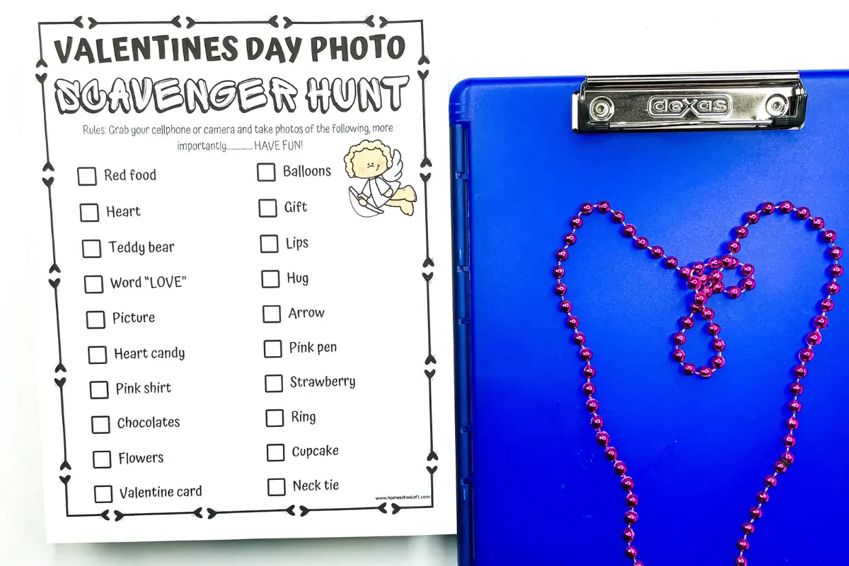 valentines day photo scavenger hunt printable