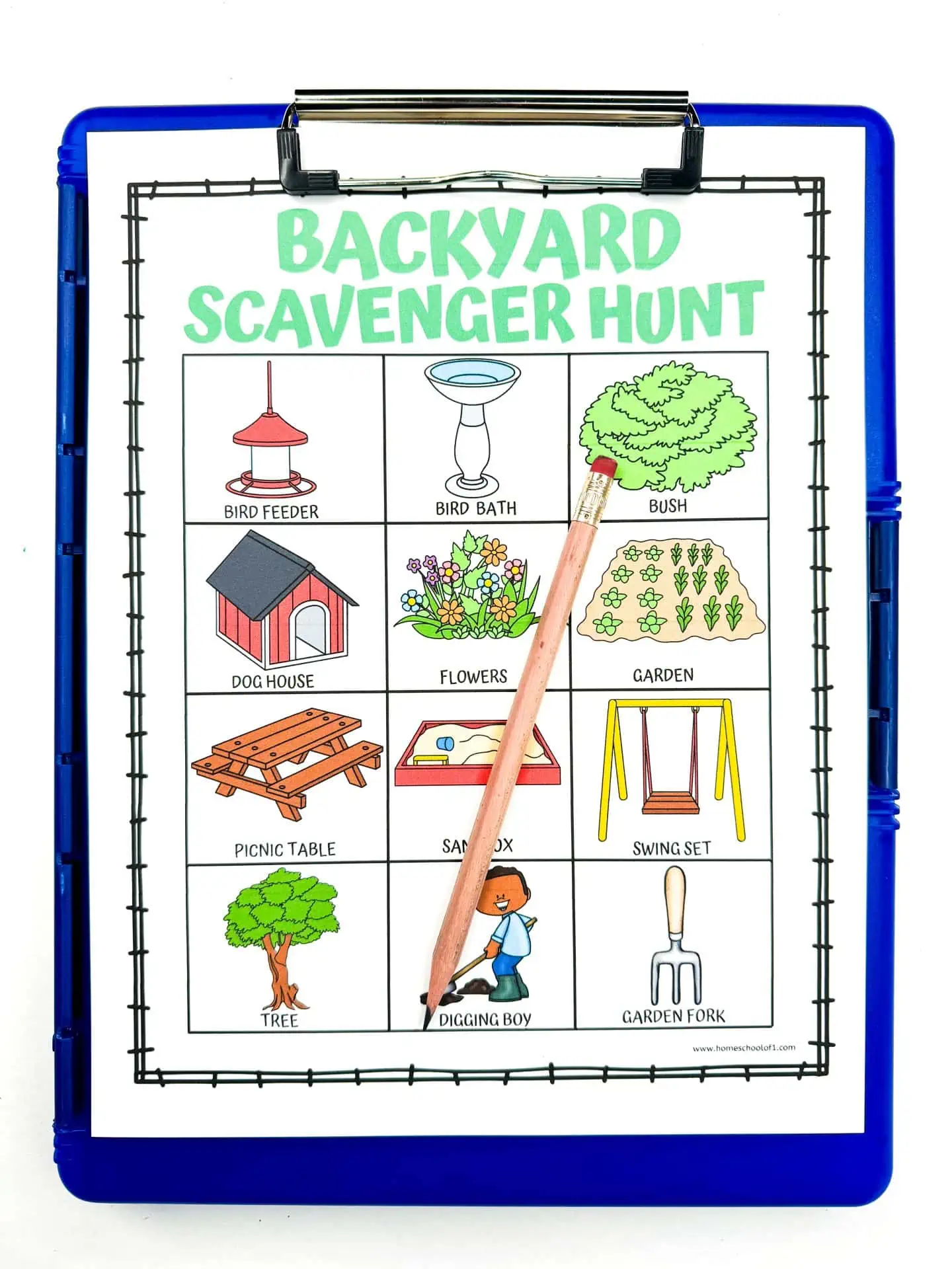 backyard scavenger hunt free printable