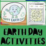 Earth Day activities tailored to preschoolers, featuring an array of engaging games and crafts such as Bingo, scavenger hunt, name craft, coloring pages, and color by number, all designed with an Earth-friendly theme.