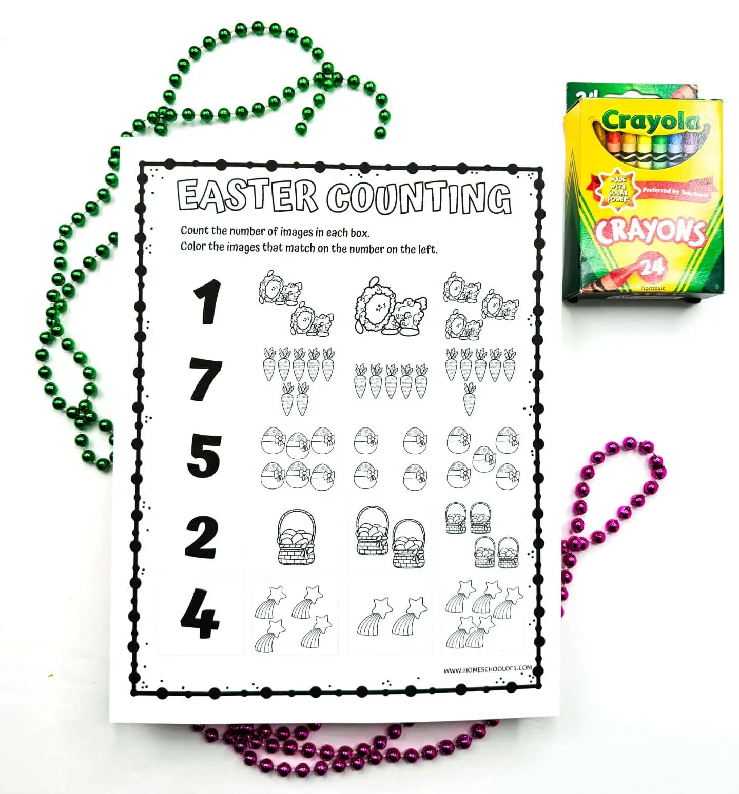 easter counting worksheet