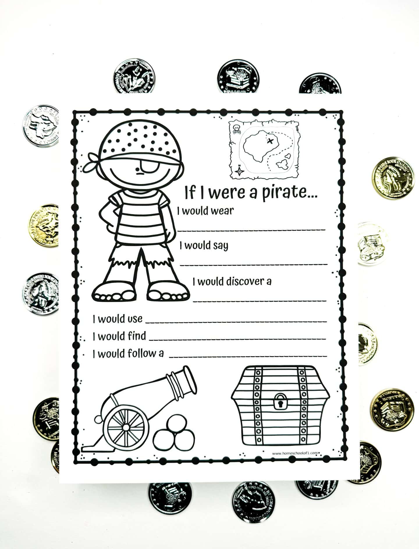 free if i were a pirate writing worksheet