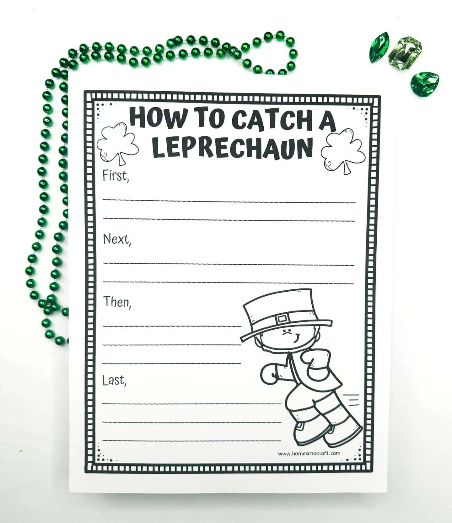 free leprecahun trap writing prompt