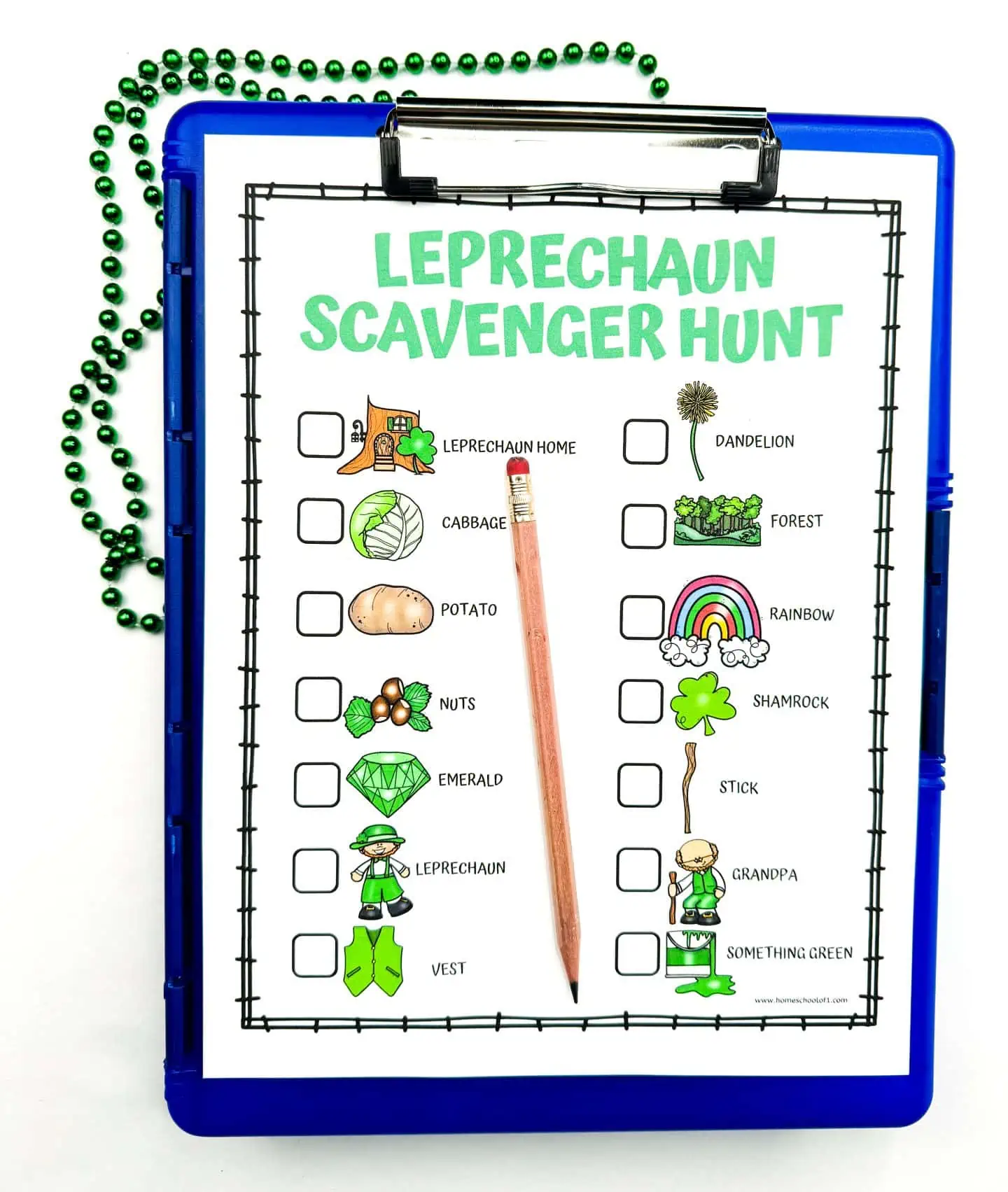 free leprechaun scavenger hunt printable