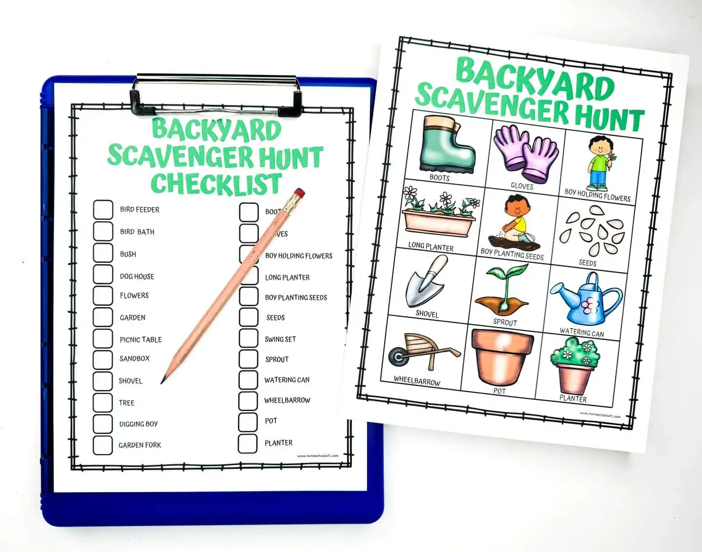 free printable backyard scavenger hunt