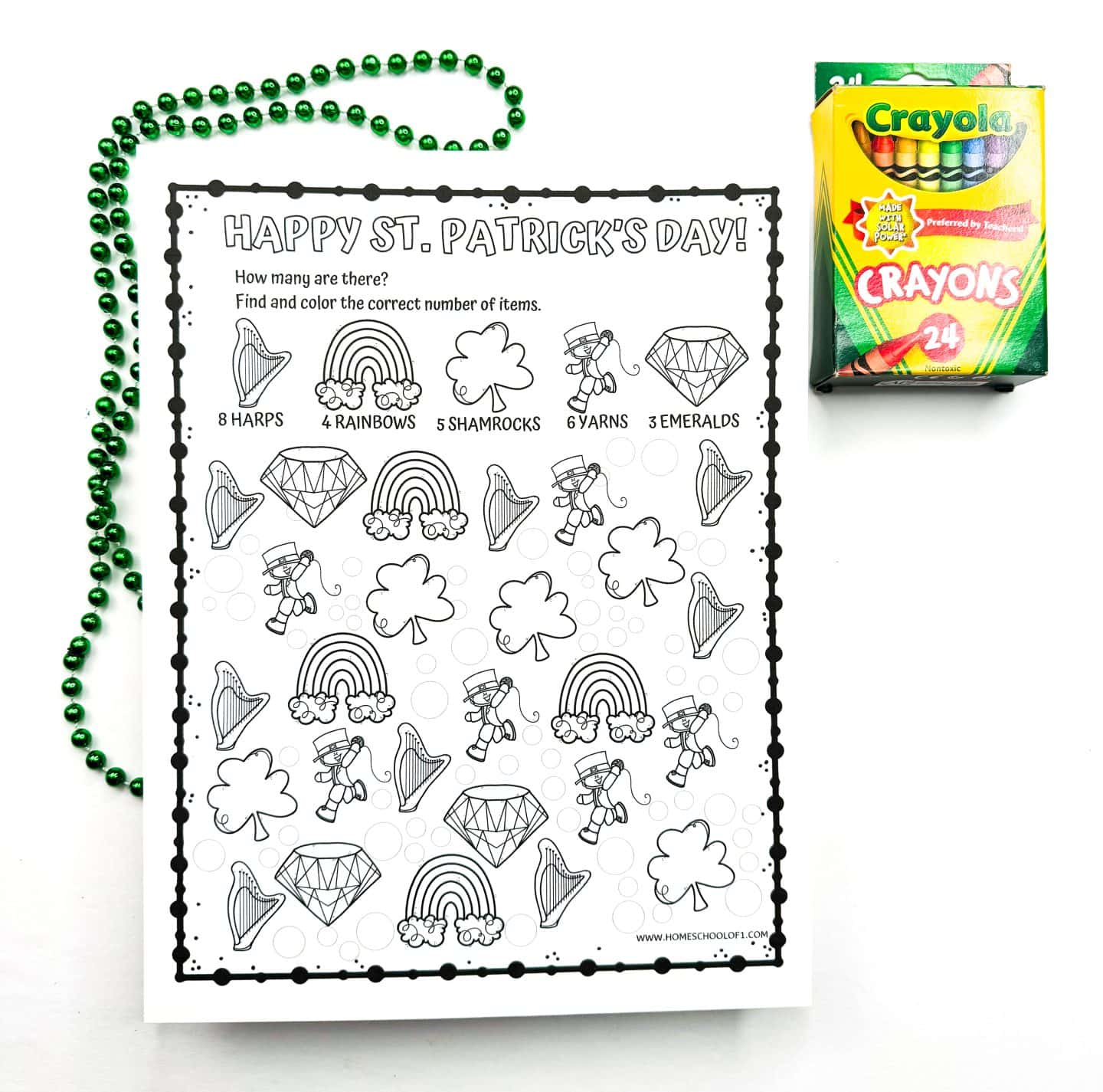 math worksheet st patrick's day