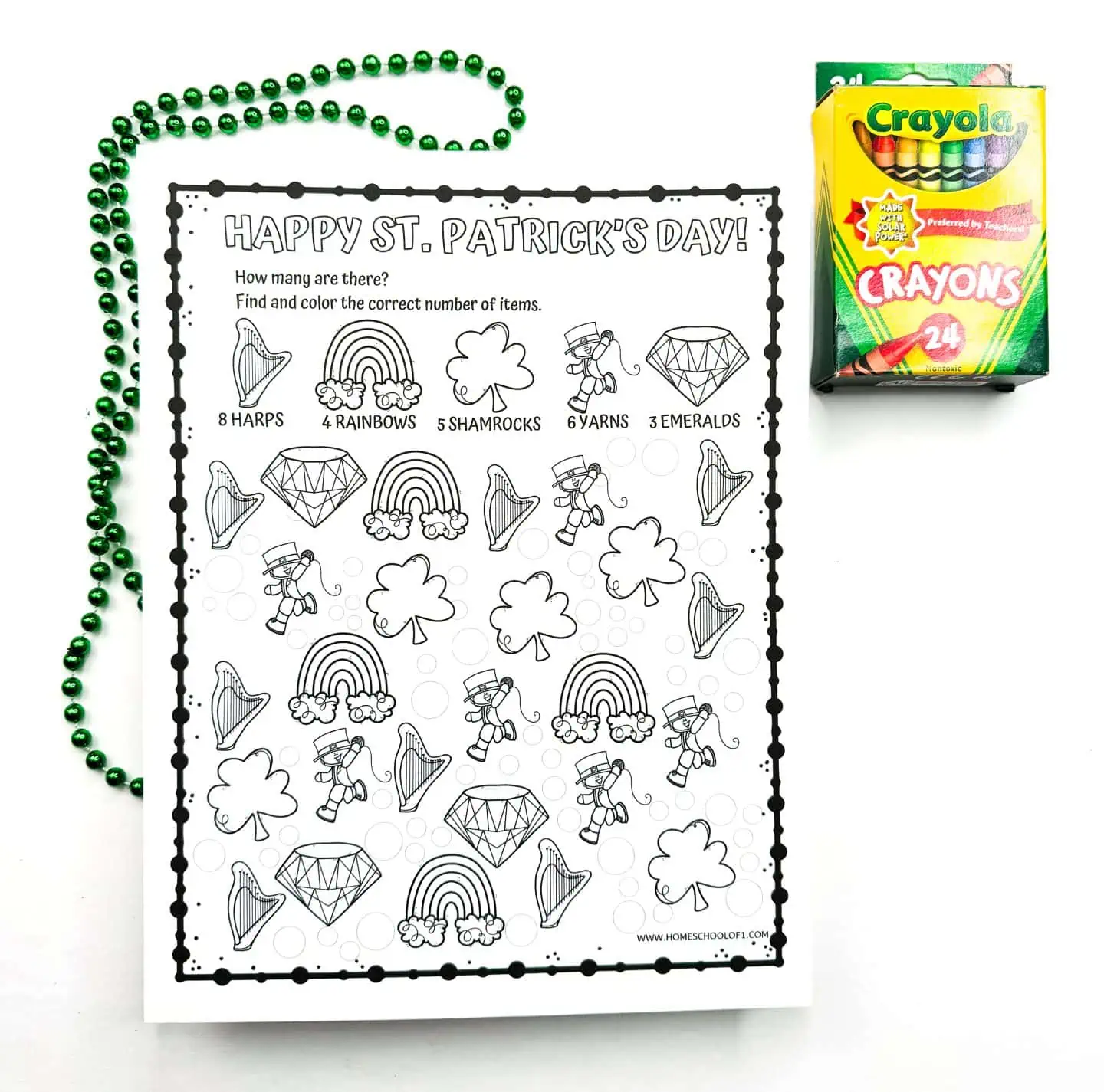 math worksheet st patrick's day