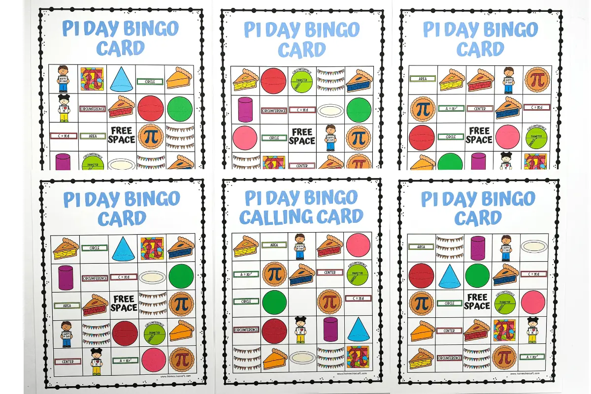 pi day bingo printable