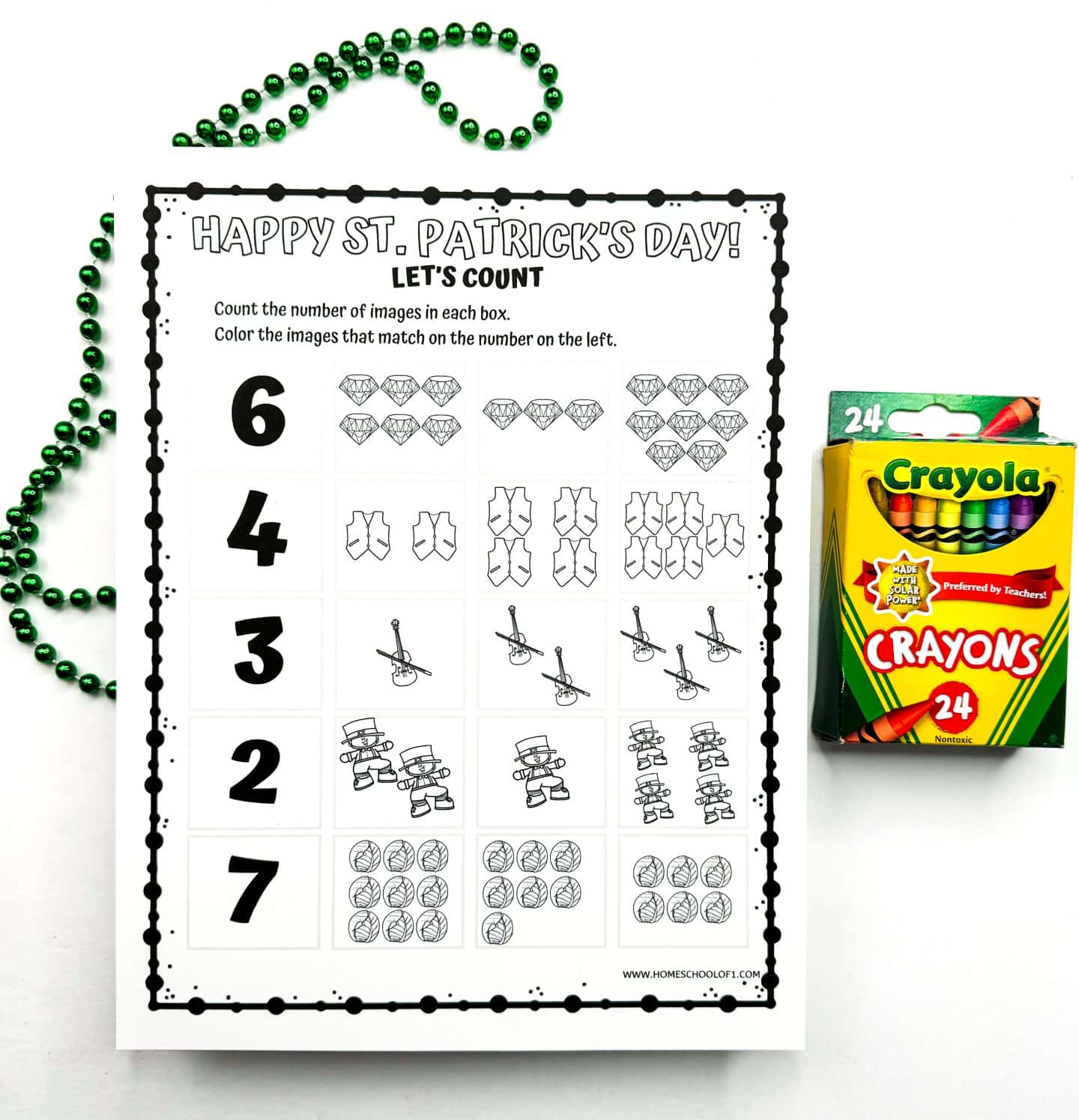 st patricks day counting worksheet