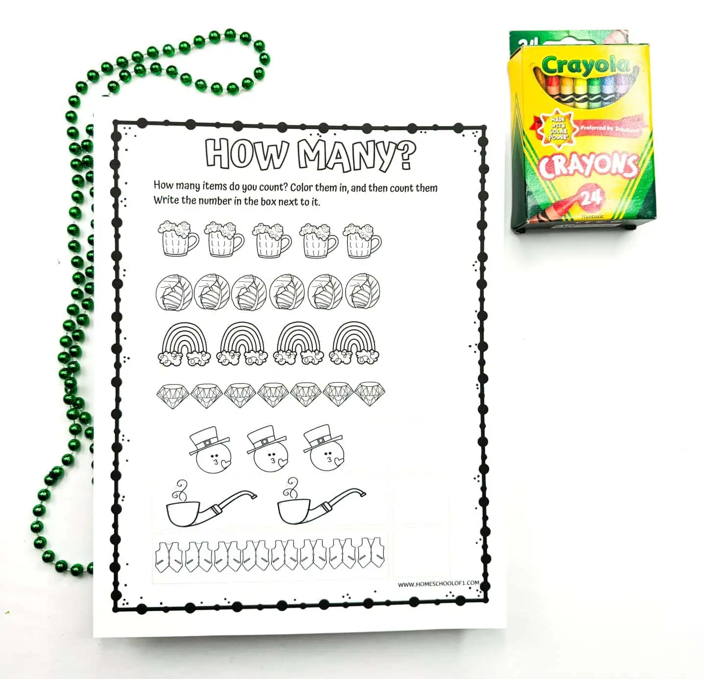 st patrick's day counting worksheet