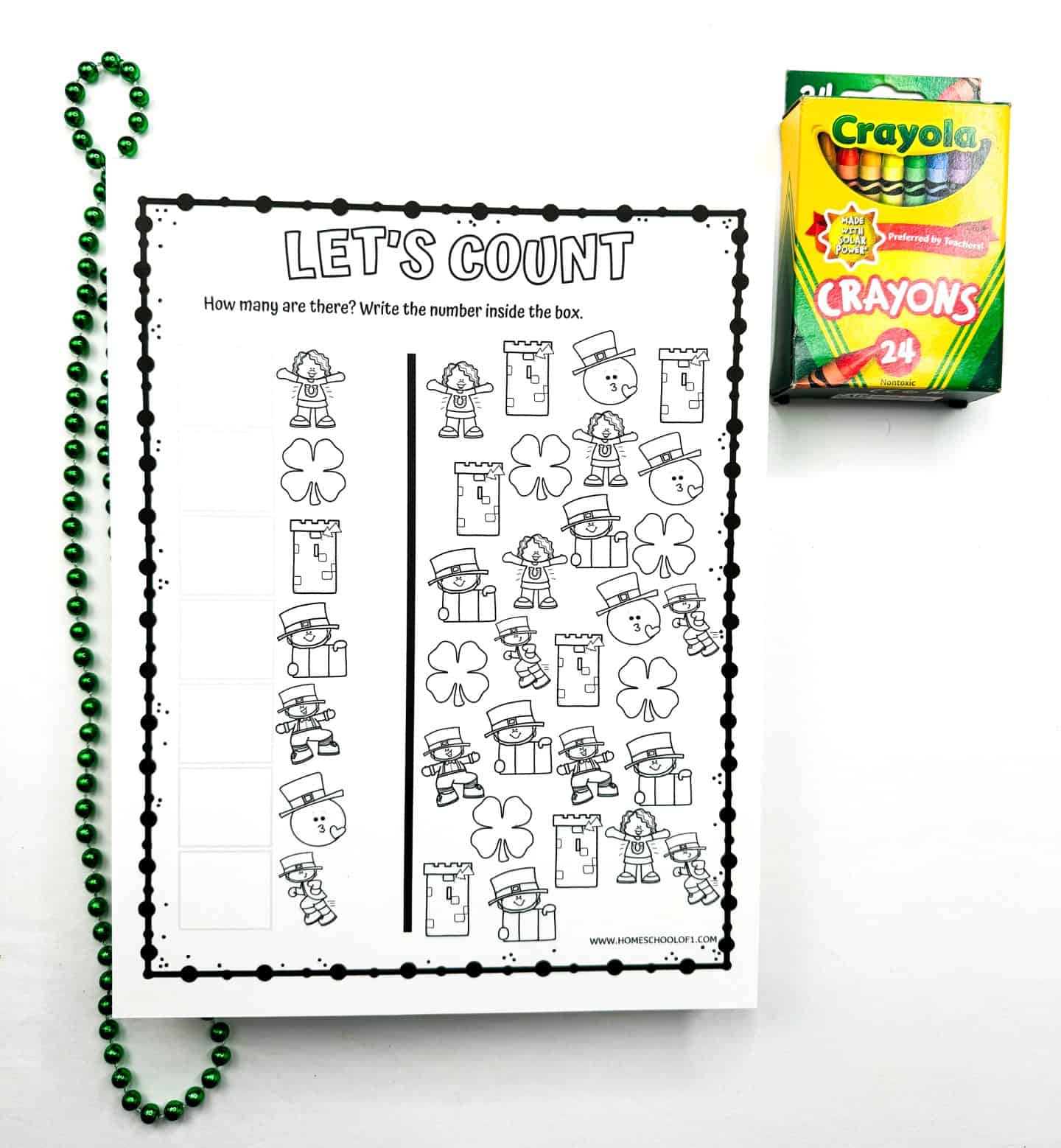 st patricks day lets count worksheet