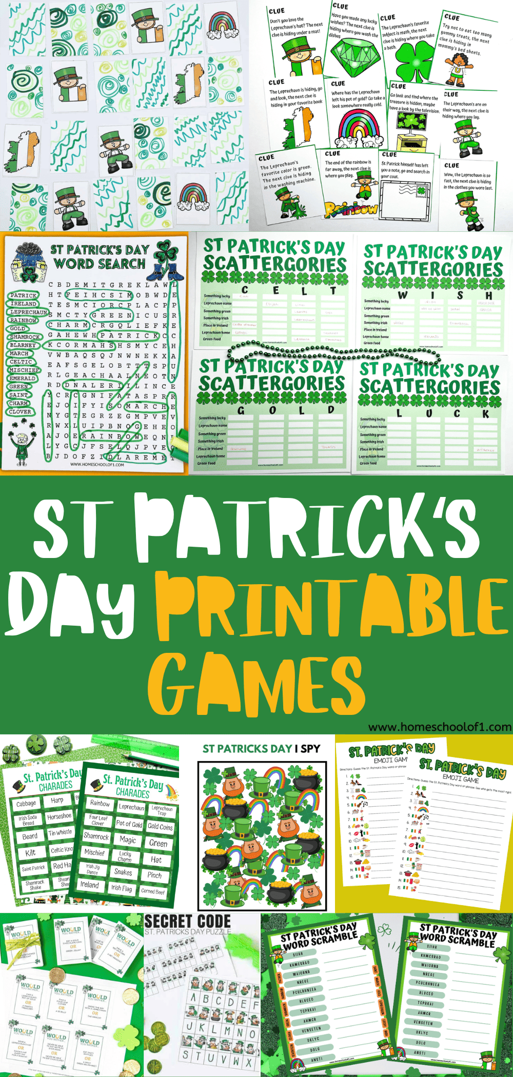 17 St Patrick's Day Free Printable Games