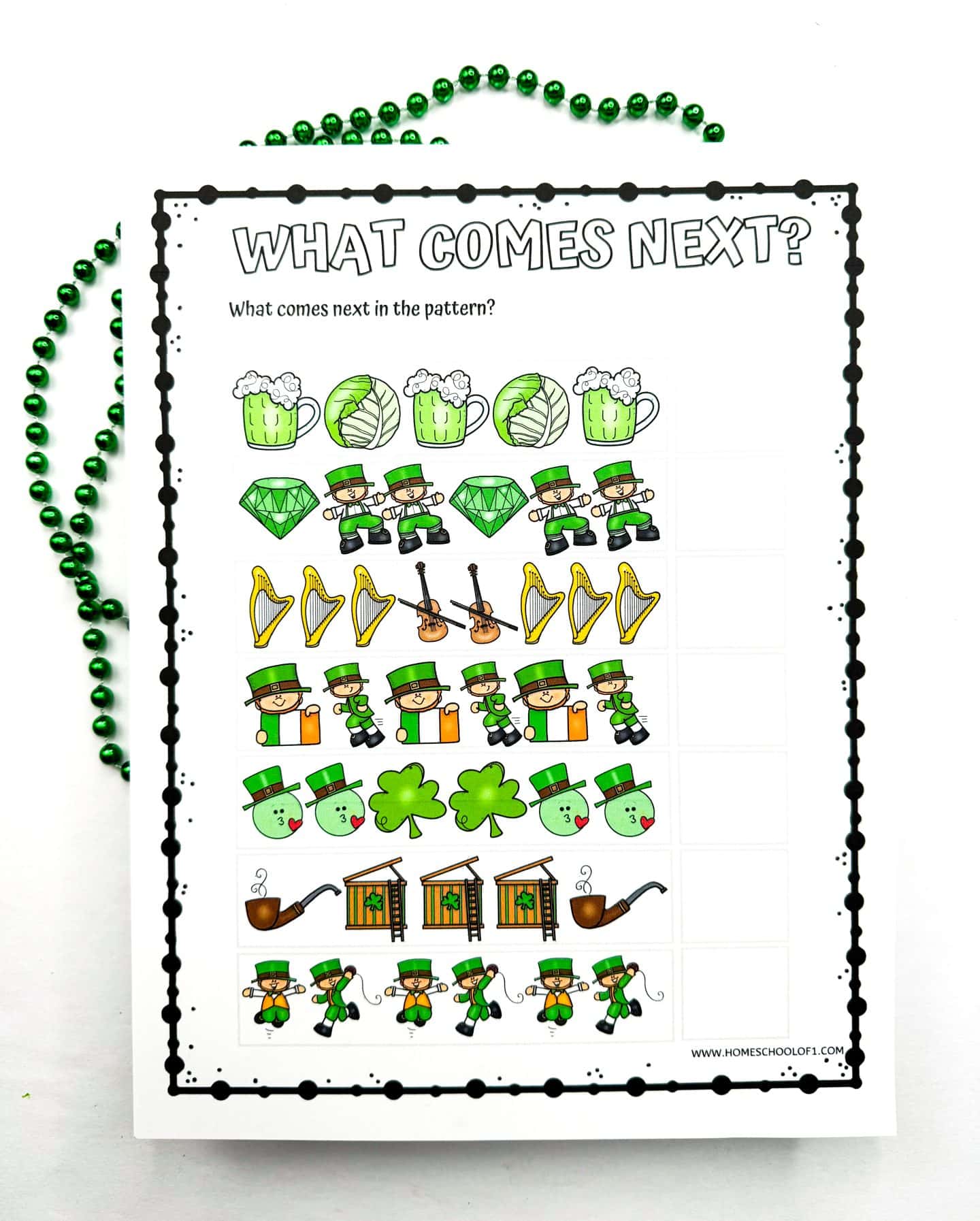 what comes next st patricks day worksheet