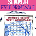 womens history month word search free printable