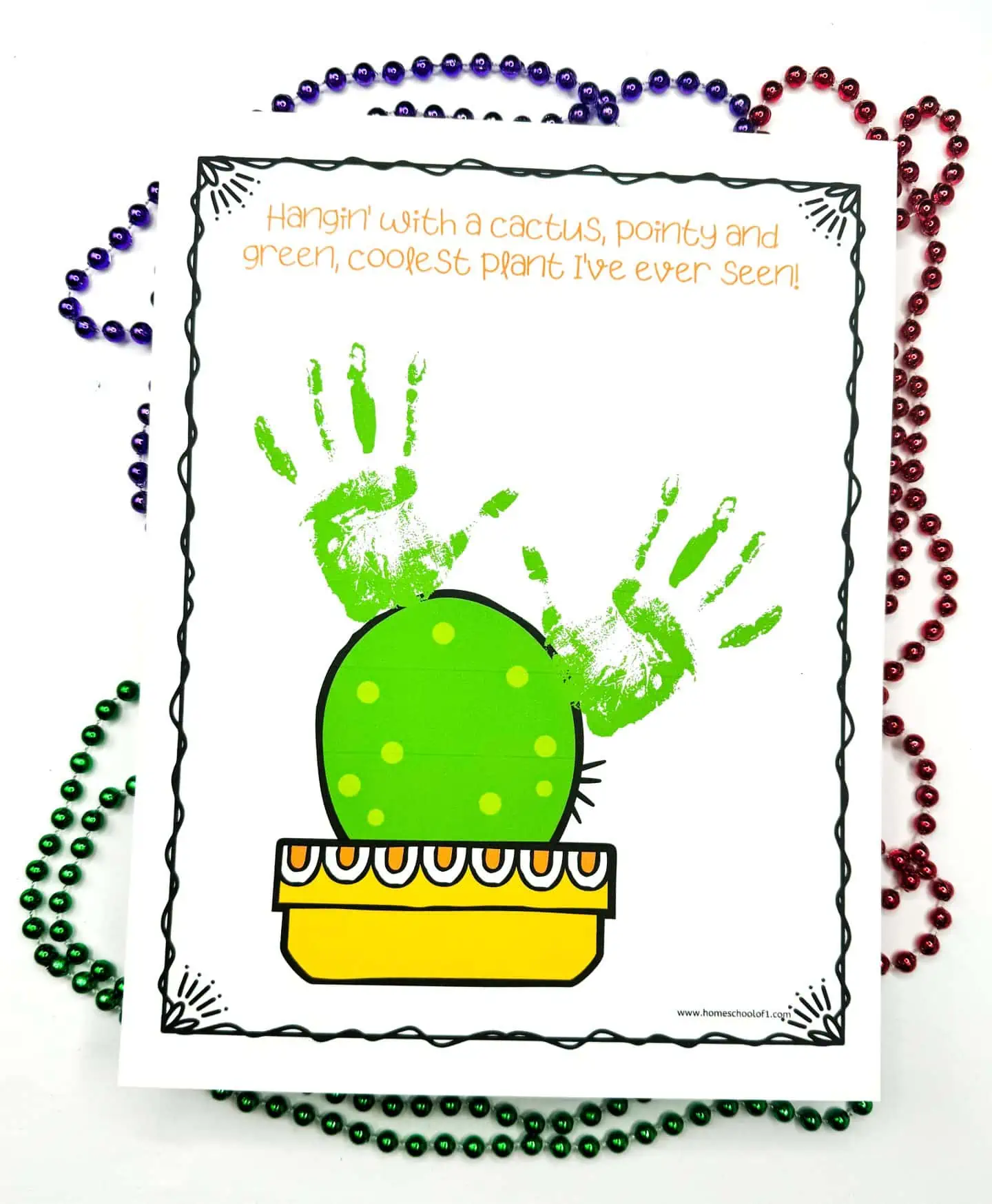 cactus handprint art