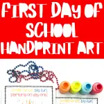 first day of school handprint art