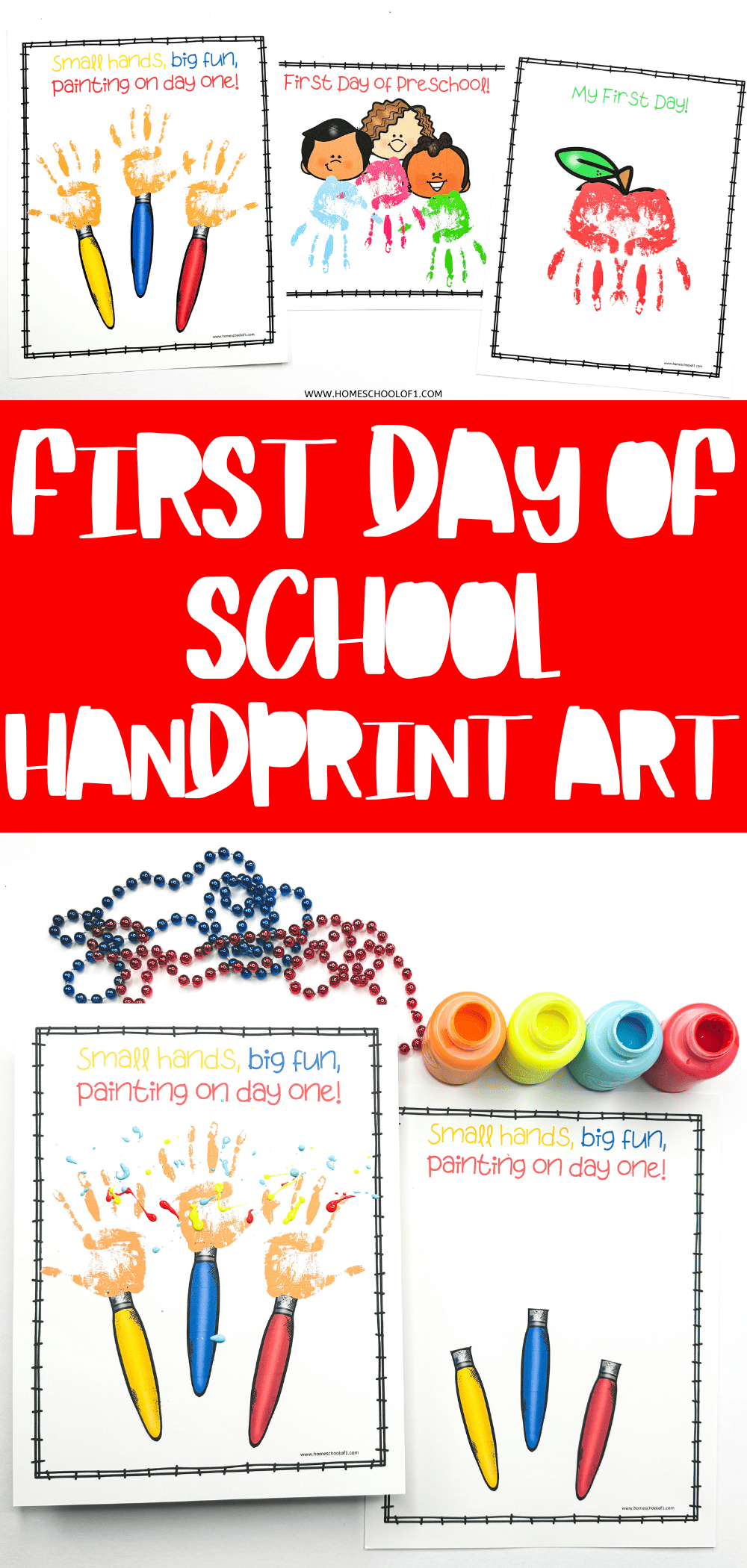 Free First Day of School Handprint Art