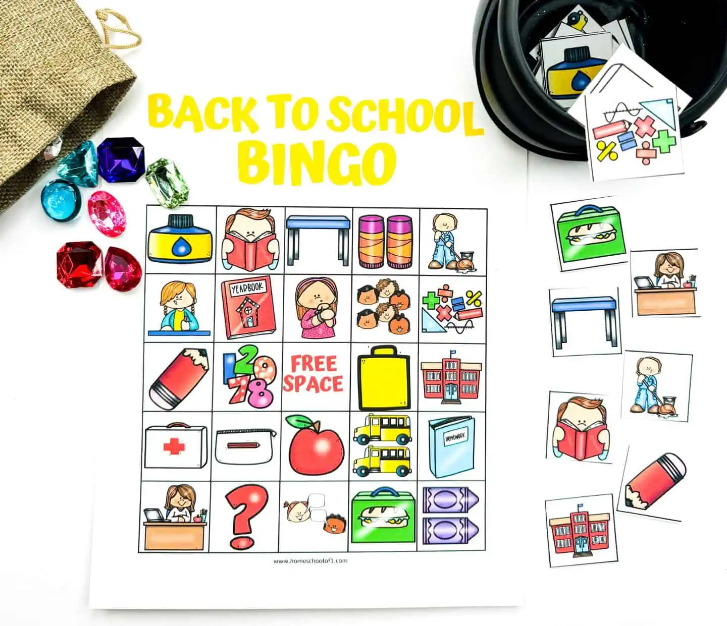 free back to school bingo printable