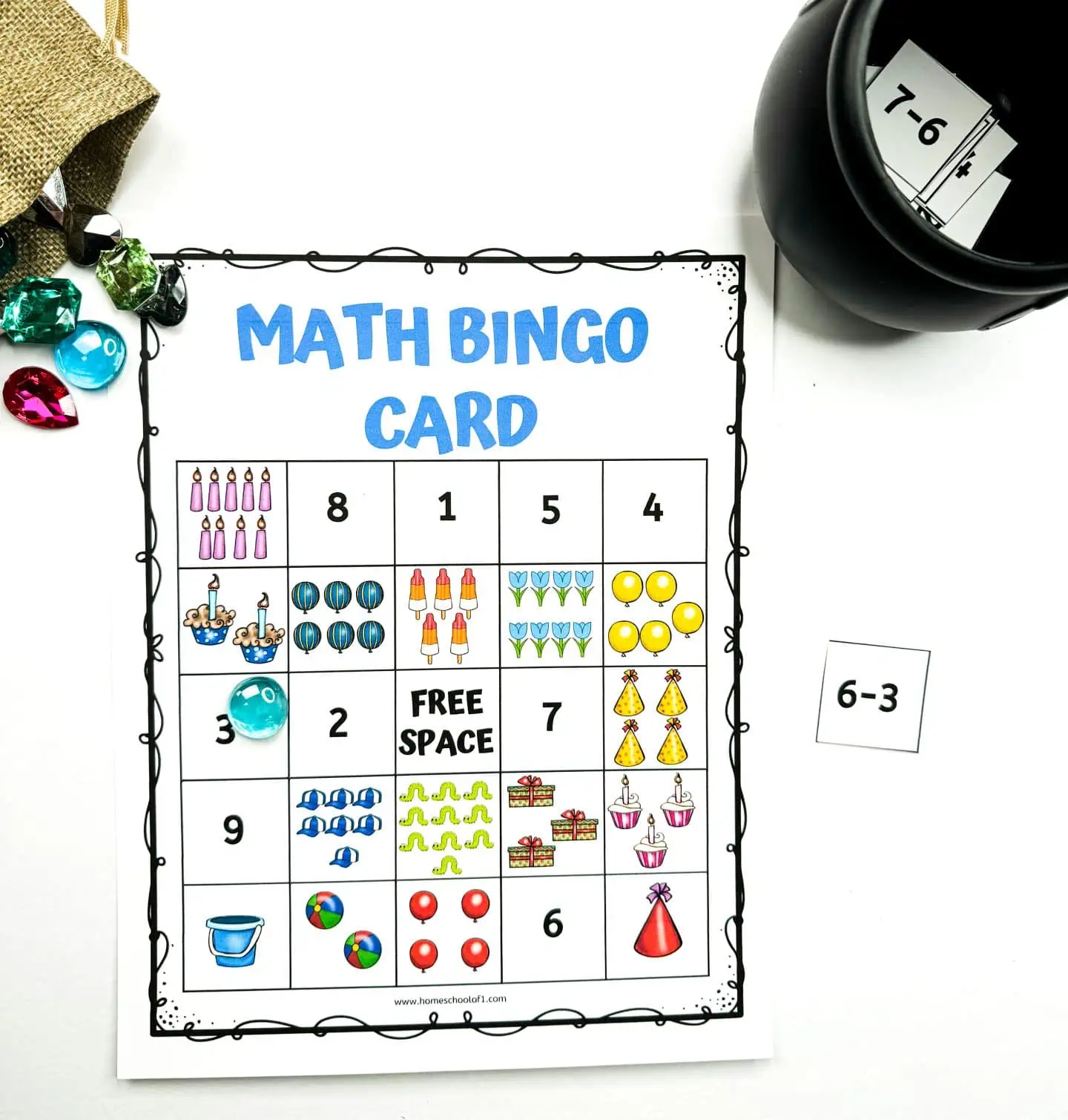 free math bingo cards