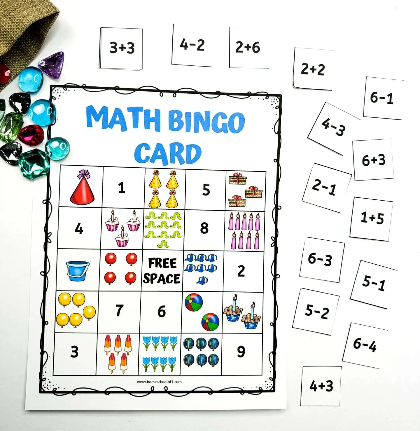 free printable math bingo